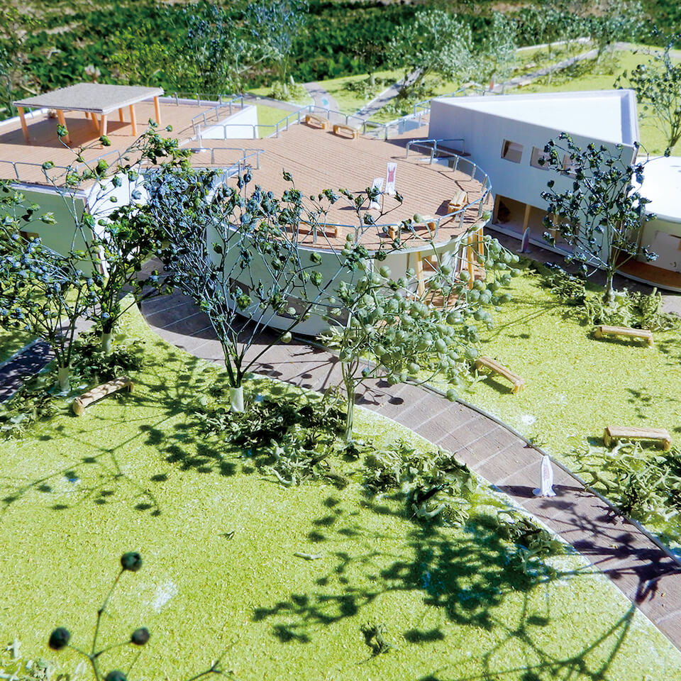 卒業設計作品。出身地の北九州市に実在する公園を題材に、ハンディの有無にかかわらず誰もが分断されず交流できる空間を創出しました