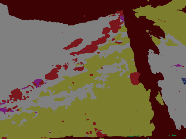 (b)深層学習によるピクセルごとのクラス分類