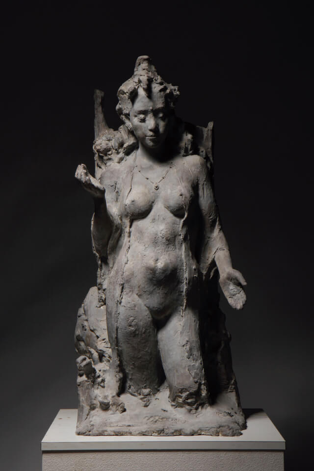 2000年9月、中村晋也氏の取材に同行して訪れたスリランカがその後の創作活動に大きな変化をもたらした。写真は「サラスヴァティーII」