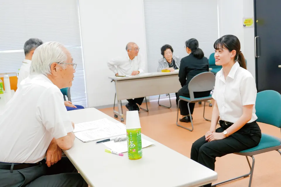 面接練習のようす