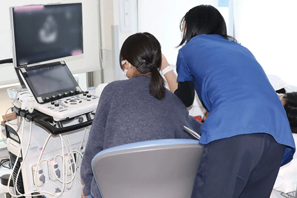 臨床検査技師ブースにおける心エコー検査体験